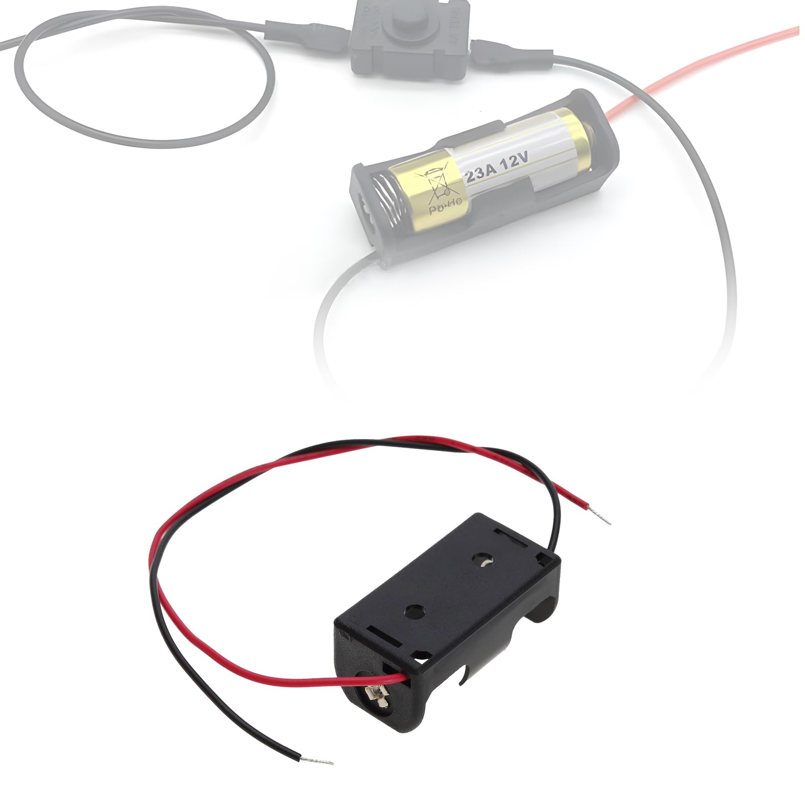 5er Set 14250 Batteriebox – 1/2 AA Batteriehalter Mit 150 Mm Kabeln (schwarz/rot), 3,6 V, 24 AWG, Robuste Kunststoff-Metall-Konstruktion
