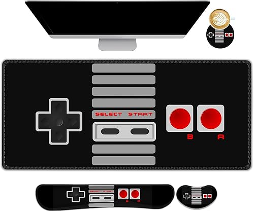 Miniatura 45 de Set de alfombrillas extendidas para mouse de juego ARTSO, almohadilla de soporte para muñecas del teclado + almohadilla para muñecas + alfombrilla