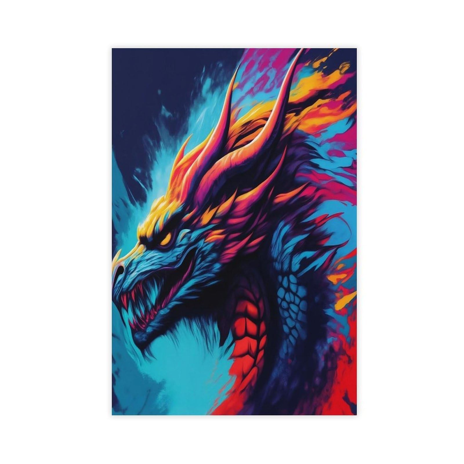 Bareronor Game Color Dragon Poster Canvas Poster Bedroom Decor Landscape Office Room Decor Gift 20" L X 30" W