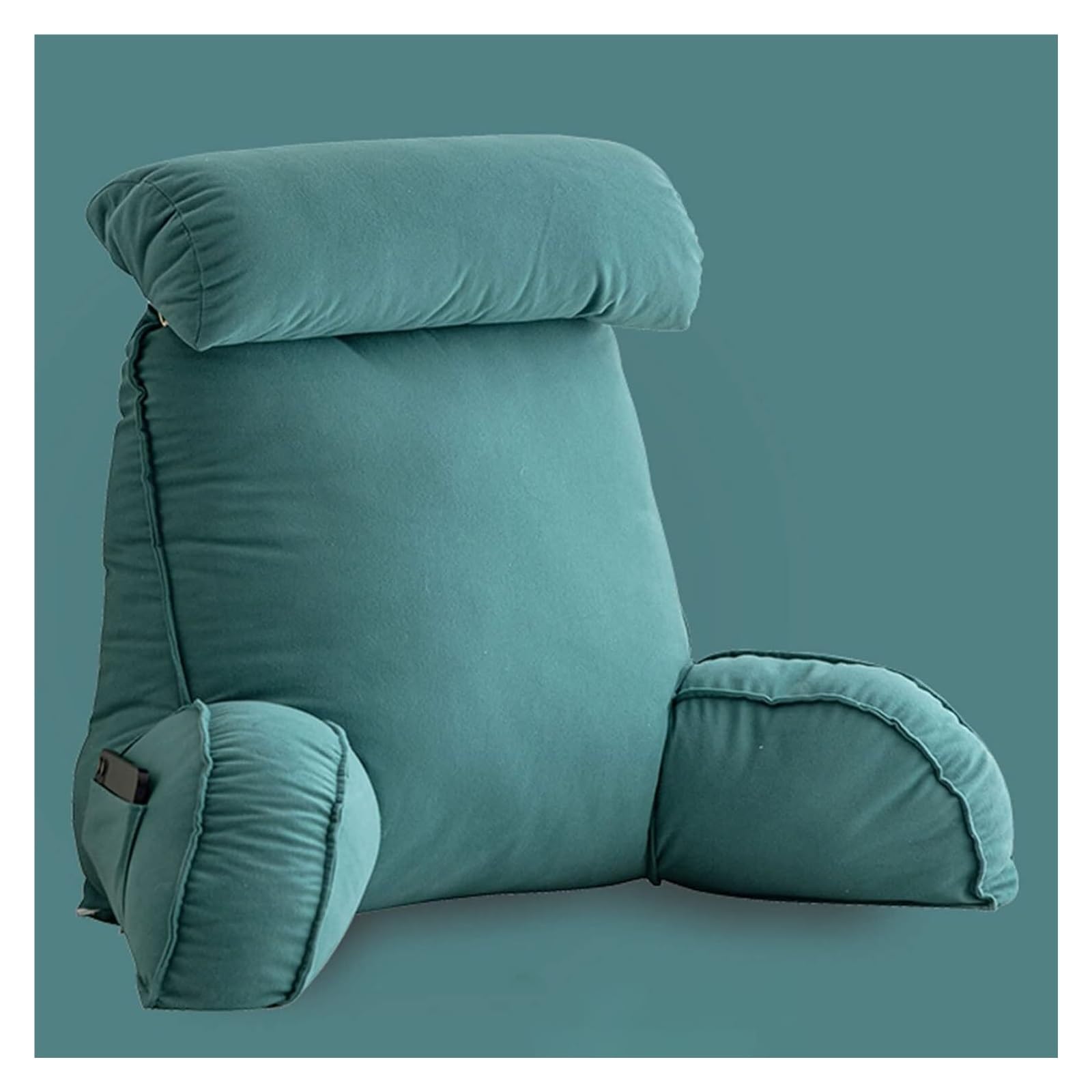 Iulgfsc Emerald Green Reading Pillow， Reading & Bed Rest Pillow With Support Arms,Lumbar Cushion
