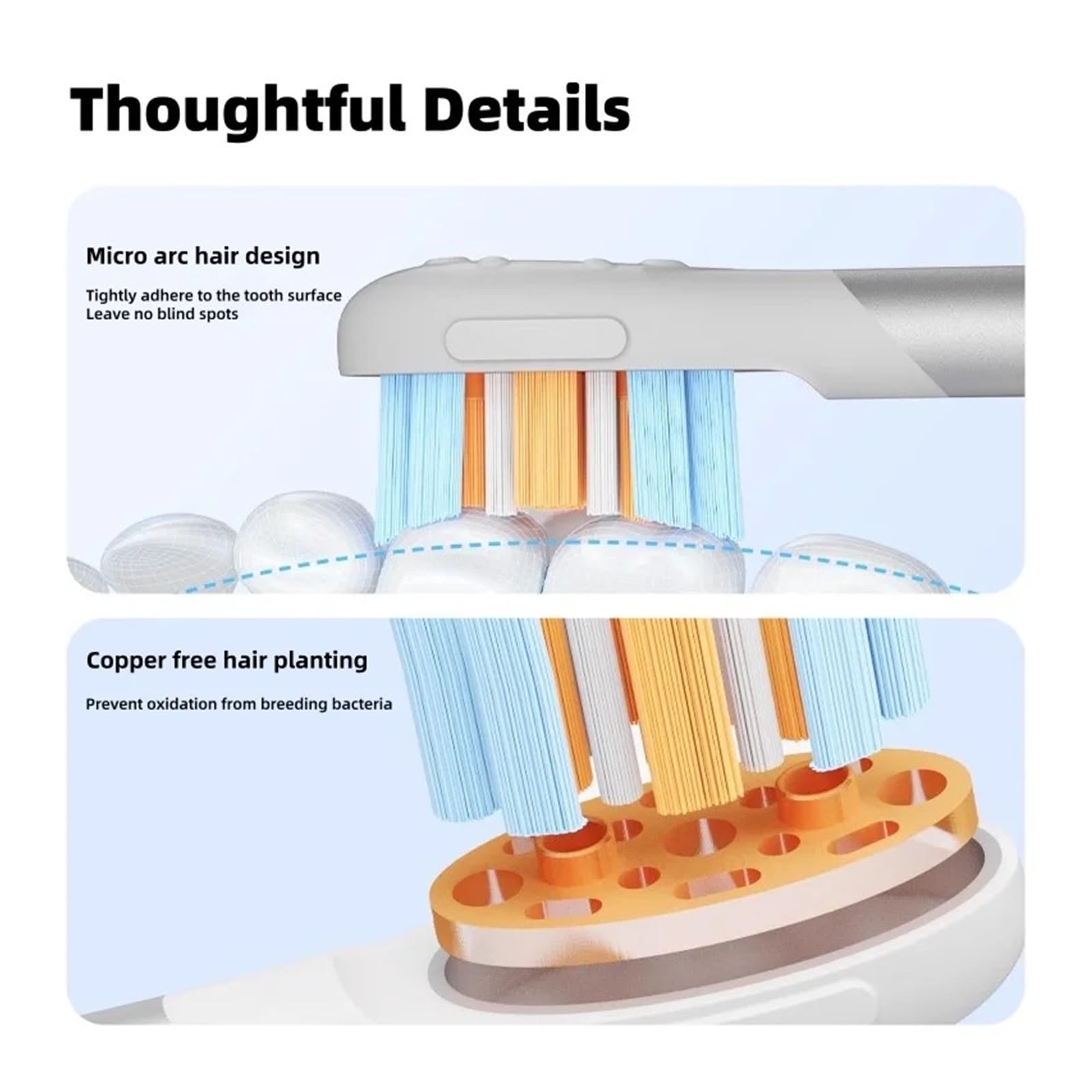 Cabezales de cepillo de dientes eléctrico, compatibles con Oclean, cerdas suaves de cabezal de cepillo de dientes eléctrico for niños(P3K7 6Pcs)
