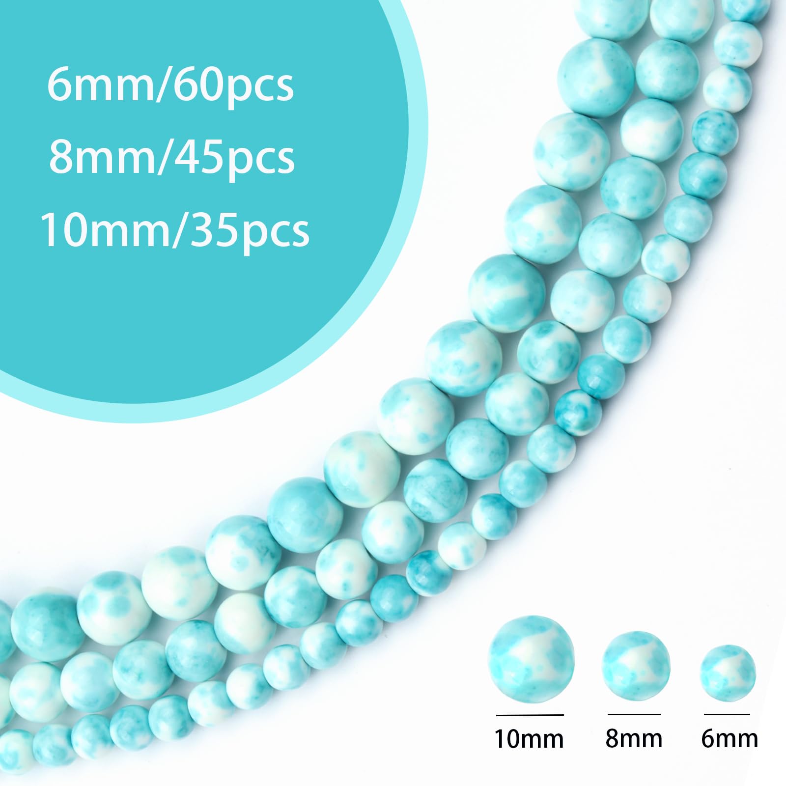 Amazon.co.jp: Siomia 60個 6mm 天然ブルーレインフラワー