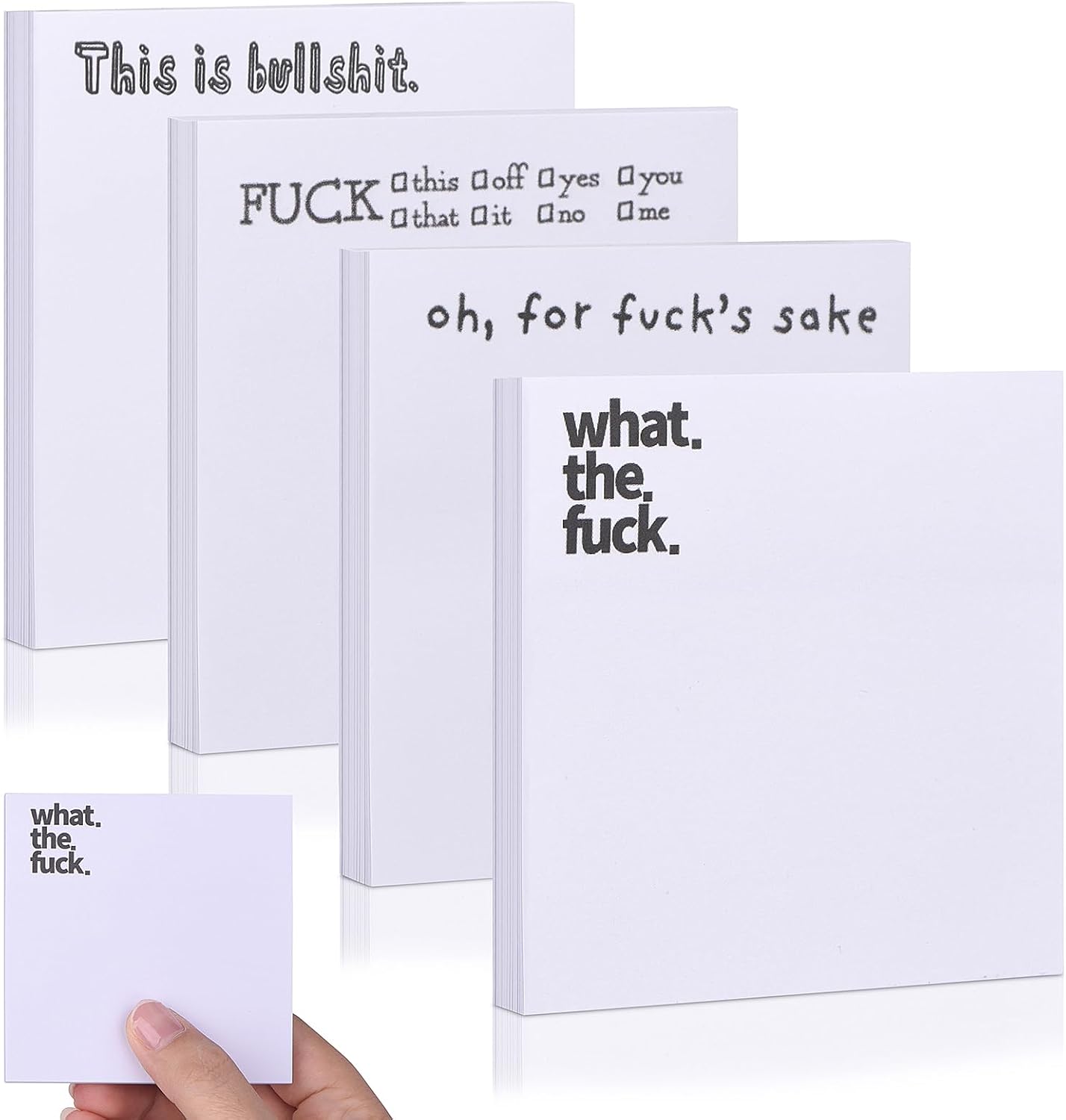 4 Sets Funny Sticky Notes, Humorous Sticky Notepad Clear Cute Funny