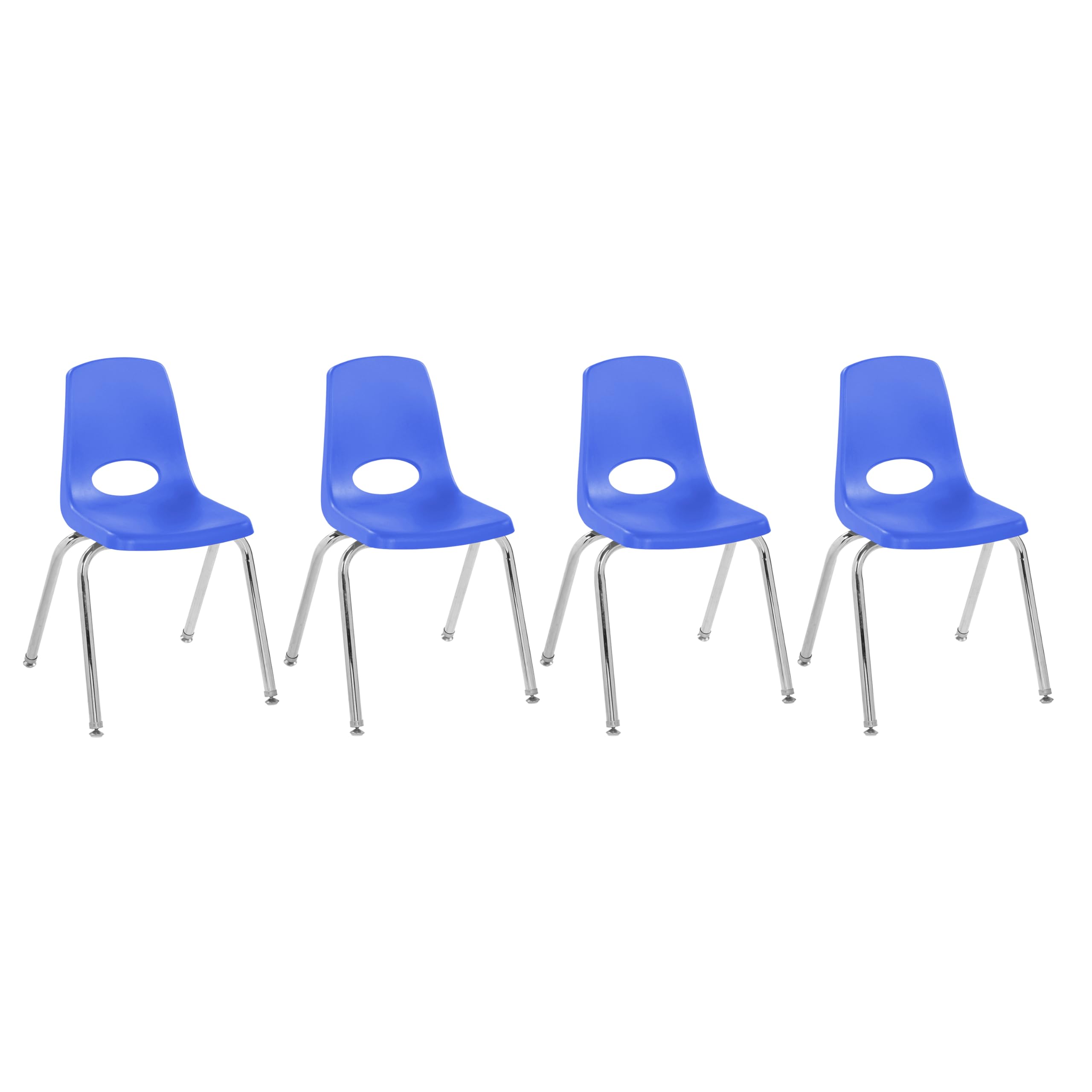 FDP 16" School Stack Chair with Swivel Glides, Blue, 4-Pack, 10383-BL