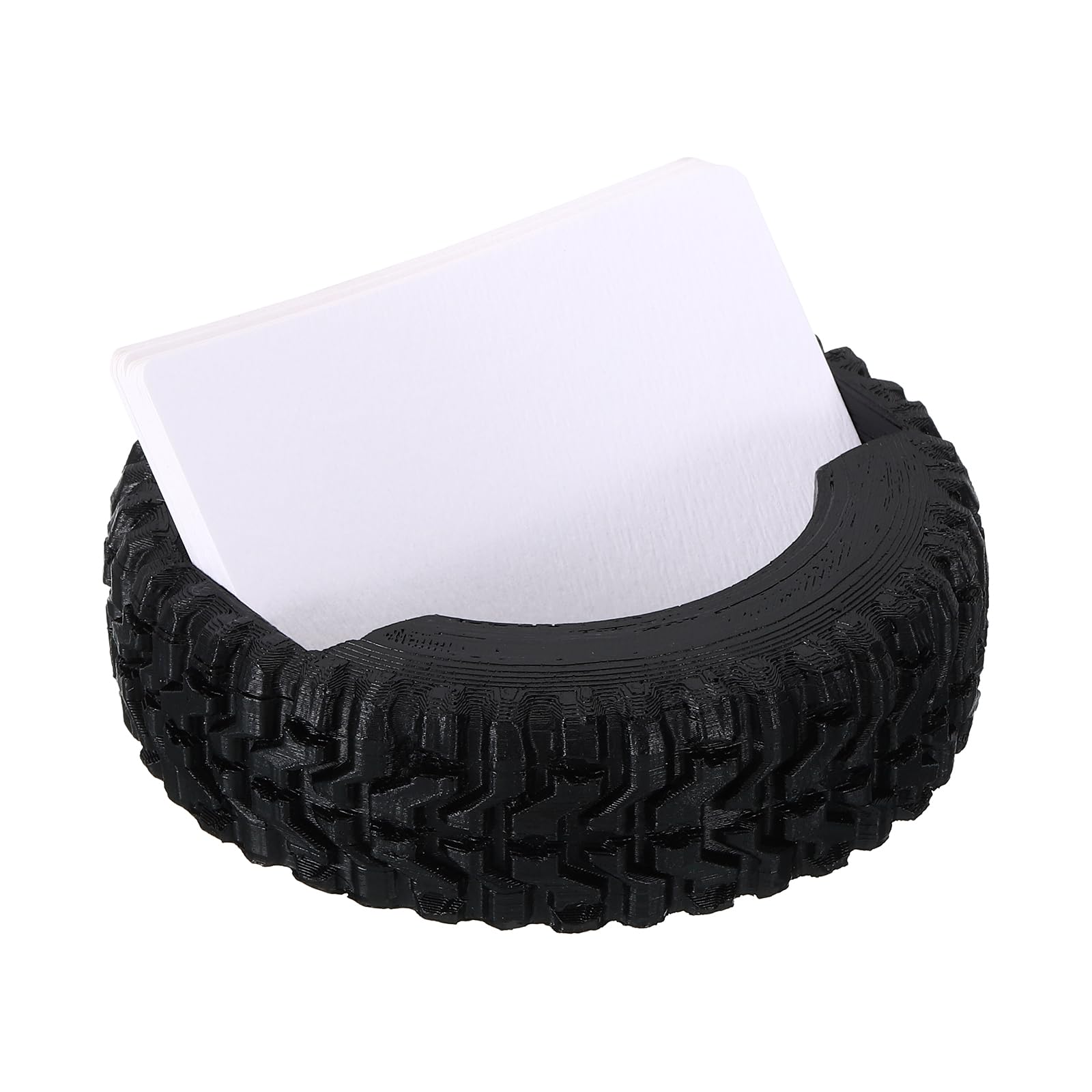 PATIKIL Tire Business Card Holder for Desk 2Pcs Business Card Holders Rubber Plastic Card Stand Organizer Cards Display for Office Exhibition Black - Image 3