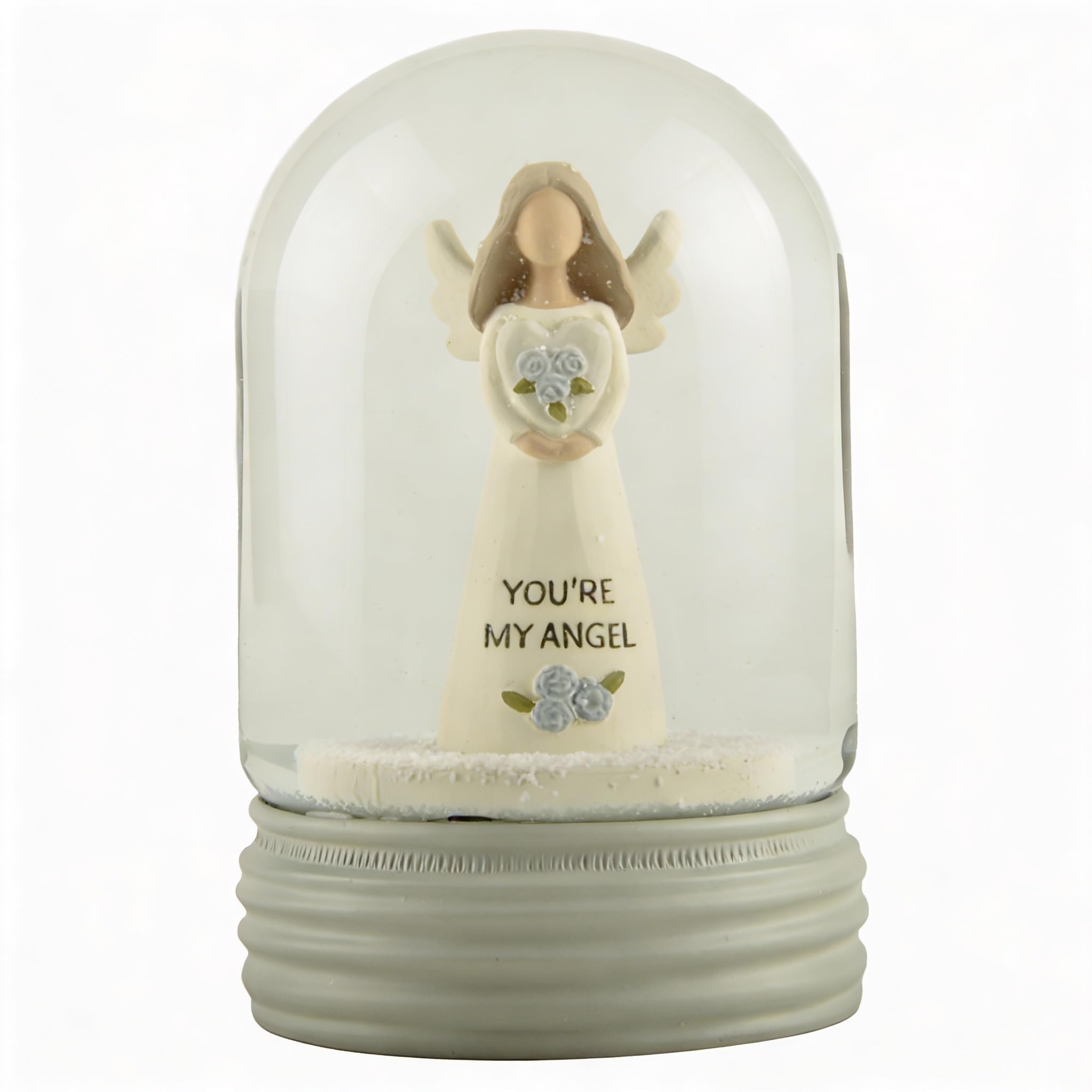 Feather & Grace Angel Snow Globe Keepsake Ornament with Resin Figurine – ‘You’re My Angel’ Sentimental Gift Collectible
