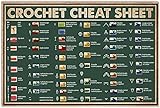 CNMFJGJ Crochet Cheat Sheet Metal Tin Signs Crochet Fingering Knowledge Posters Knitting Tips Guide Plaques Beginners Office Room Home Wall Decor 12x8 Inches