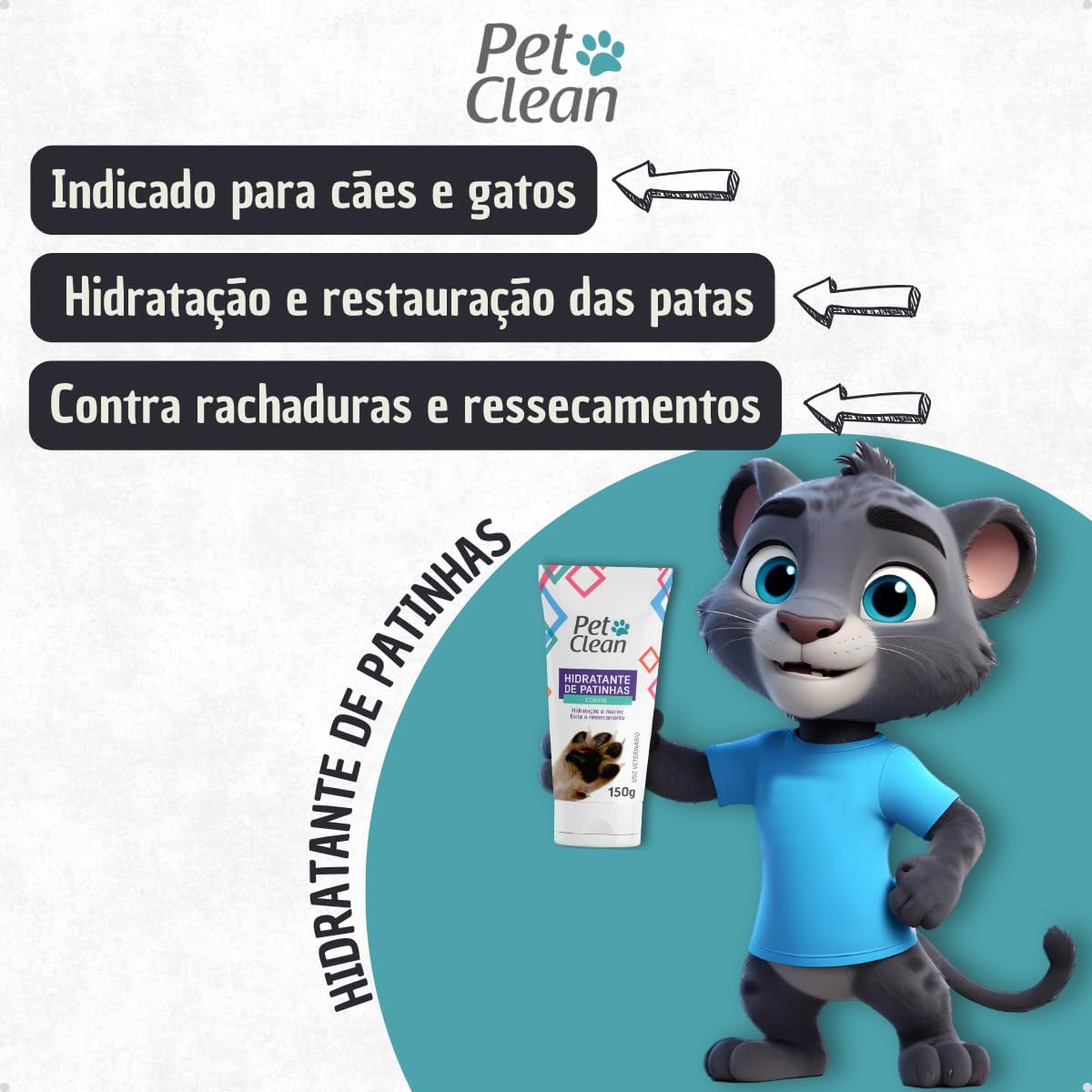 Kit Higiene 5 em 1: Banho a Seco Sem Enxague + Spray Limpa Patas + Limpador de Ouvidos Cera Orelhas + Limpa Lágrimas Ácidas Olhos + Hidratante de Patinhas - Pet Clean