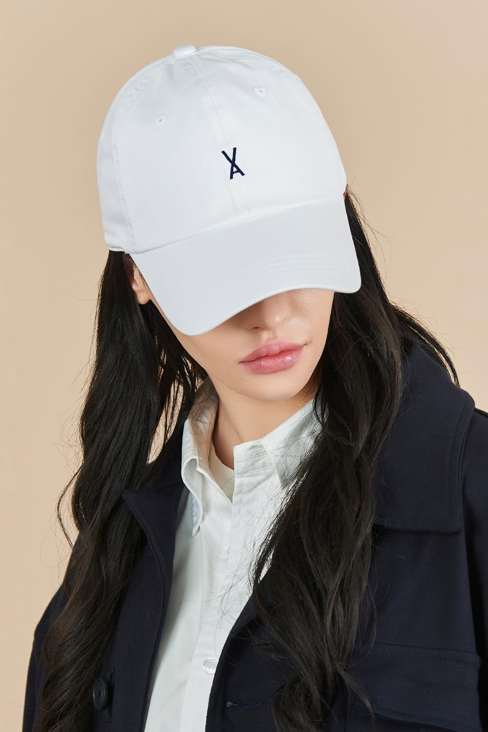 VARZAR【Official Store Logo Over Fit Chino Ball Cap / 6colors Unisex Deeper Small face Effect UV Protection hat image 5