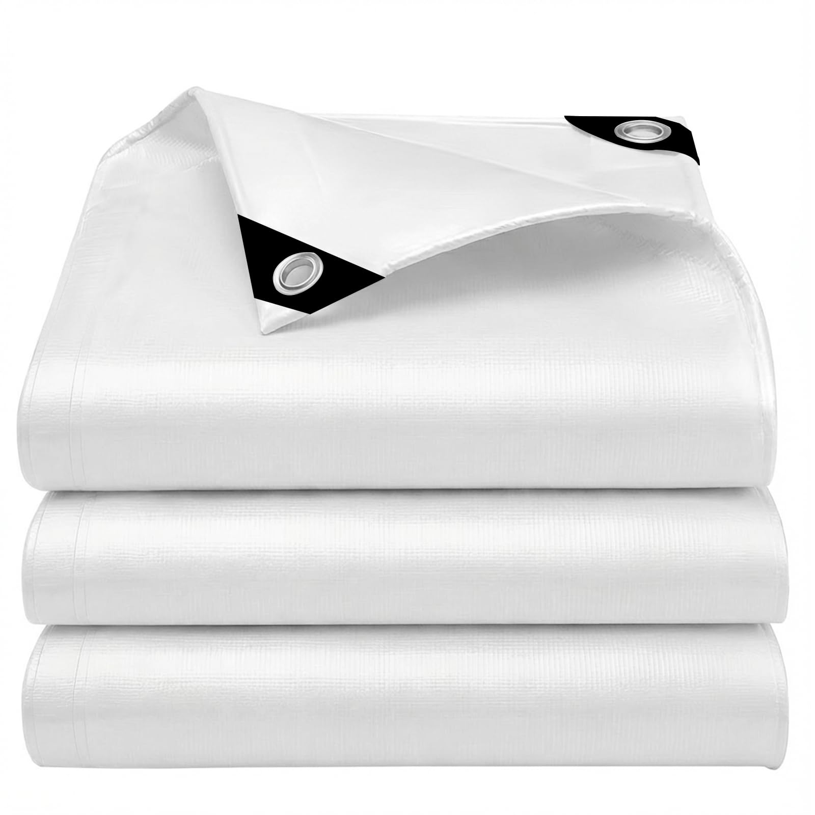 EEATUZTL Weiß Abdeckplane mit Ösen,Wasserdicht Abdeckplane Gewebeplane Schutzplane Bootsplane Zeltplane Bauplane,UV-Stabilisiert und Reißfest Wetterschutzplane für Camping Garten Outdoor,1.5x3m