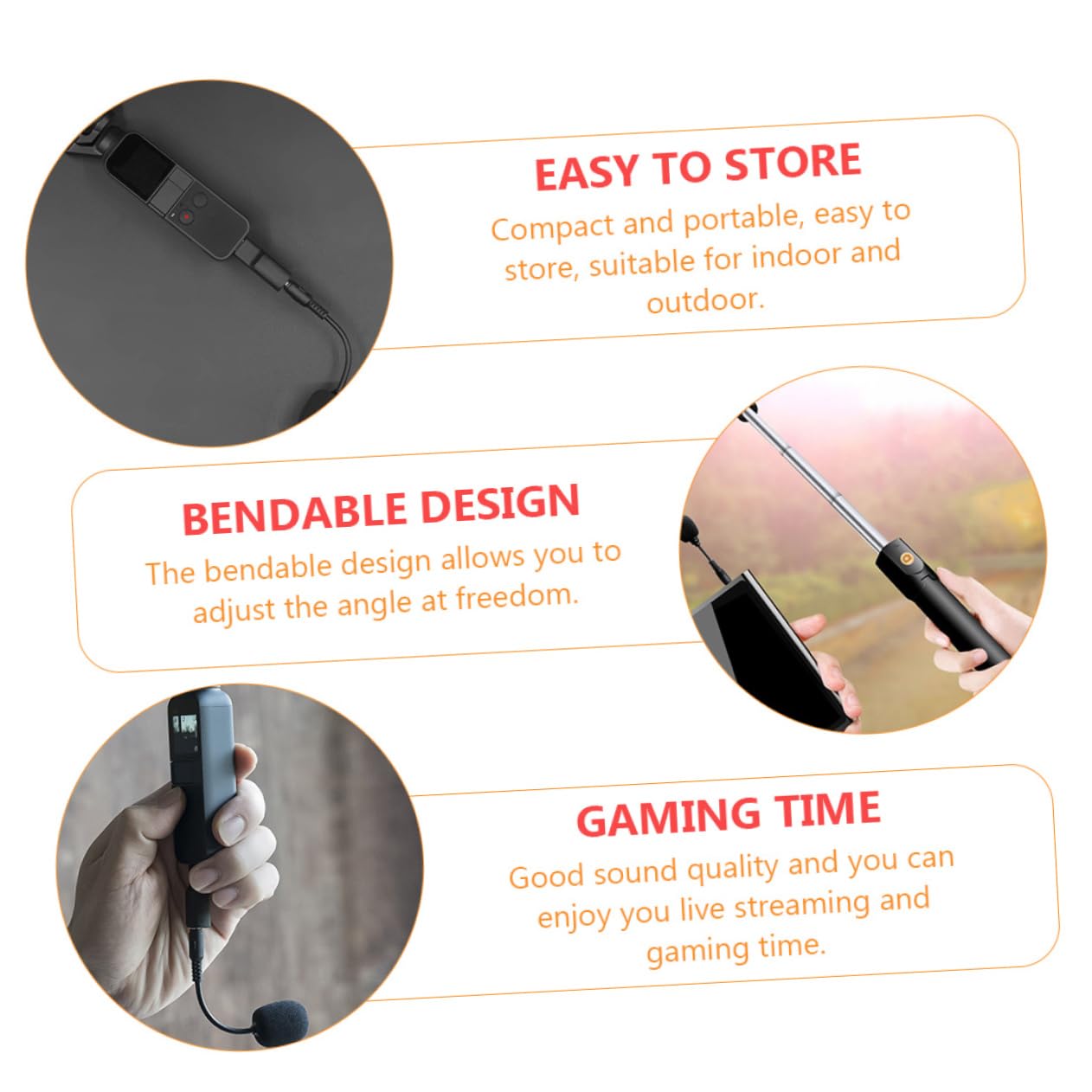 LALAFINA 2Pcs Bendable Microphone for Phone and Tablet Portable Noise Canceling Mic for Laptop Video Recording for Streaming Gaming and Conference Use