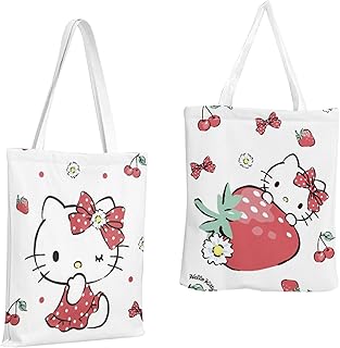 ETHORY Hello Kitty Tote Bag,Hello Kitty Canvas Bag,Hello Kitty School Supplies Tote Bag,Hello Kitty Lunch Bag,Hello Kitty Gift Bag Kitty Decoration Brithday Gift etc.