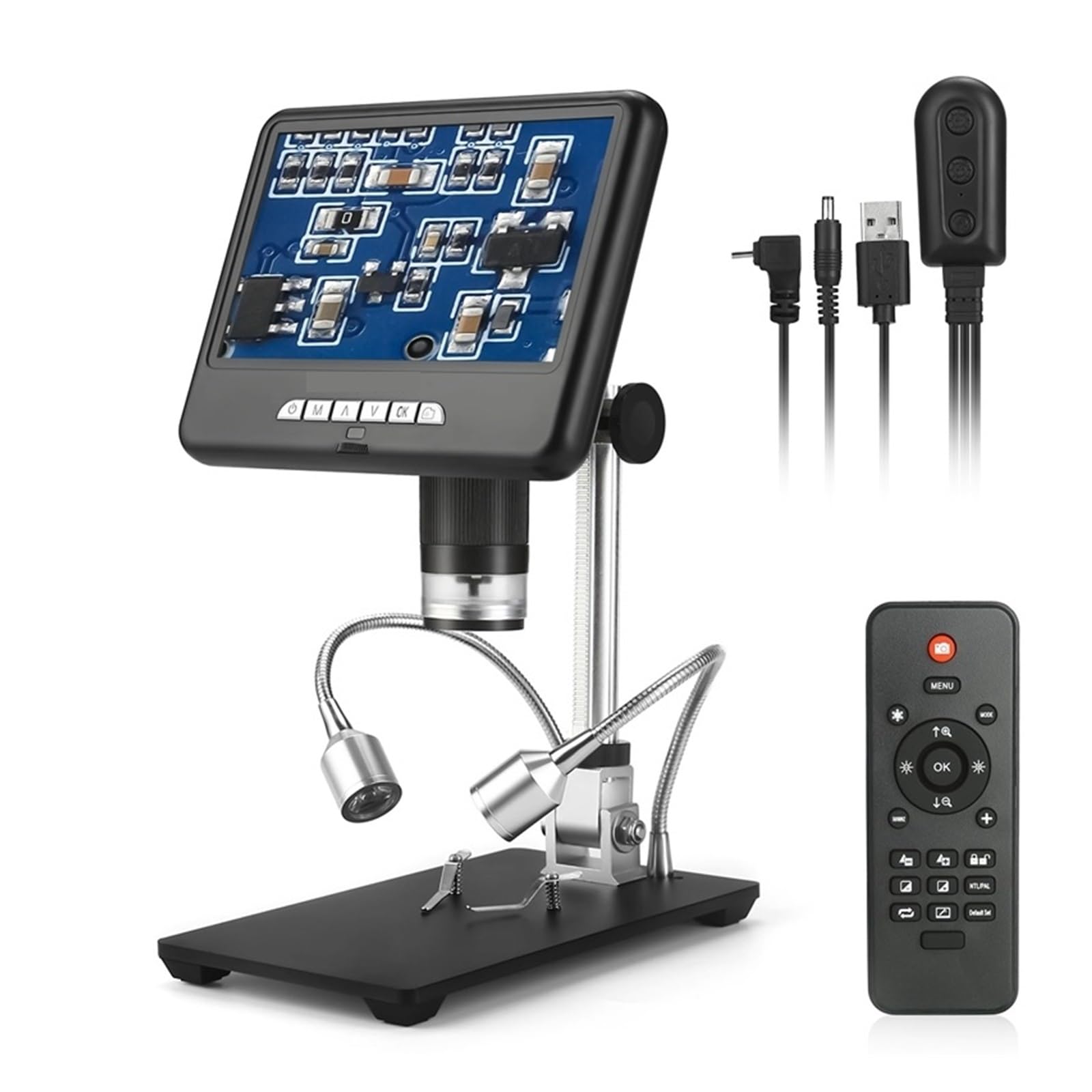Mikroskop cyfrowy, Mikroskop 7" Cyfrowa Lupa Wideo 3D USB 2MP | Obrót Obrazu, Naprawa Telefonów, Lutowanie, Biżuteria, Dla Dzieci, Studenci, Dorośli, Początkujący