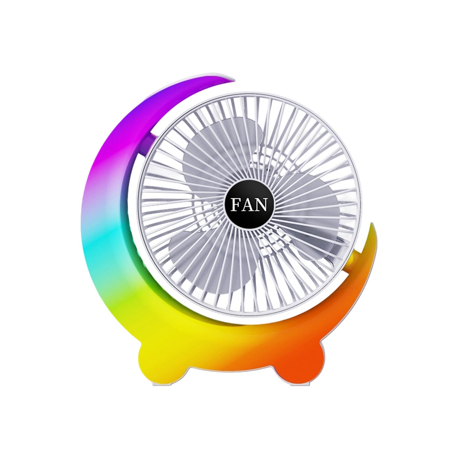NMFLAB Quiet Portable Table Fan Rechargeable Battery LED Light 3 Speed Home Portable Desk Fan