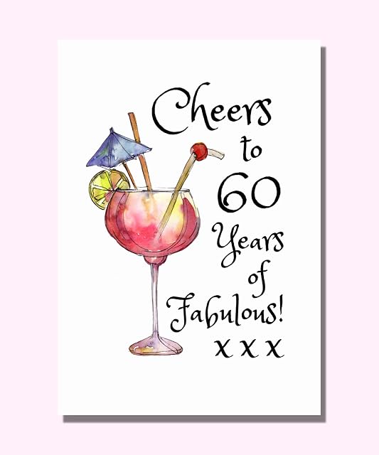 Cheers to 60 Years of Fabulous - Fun 60th Birthday Card For Women