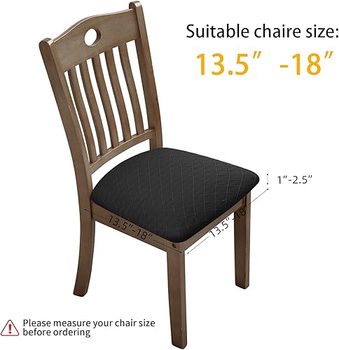 Vista 71 de YISUN Juego de 6 fundas para asiento para silla, de piel sintética, impermeables, para sillas de comedor, fundas elásticas para sillas de comedor