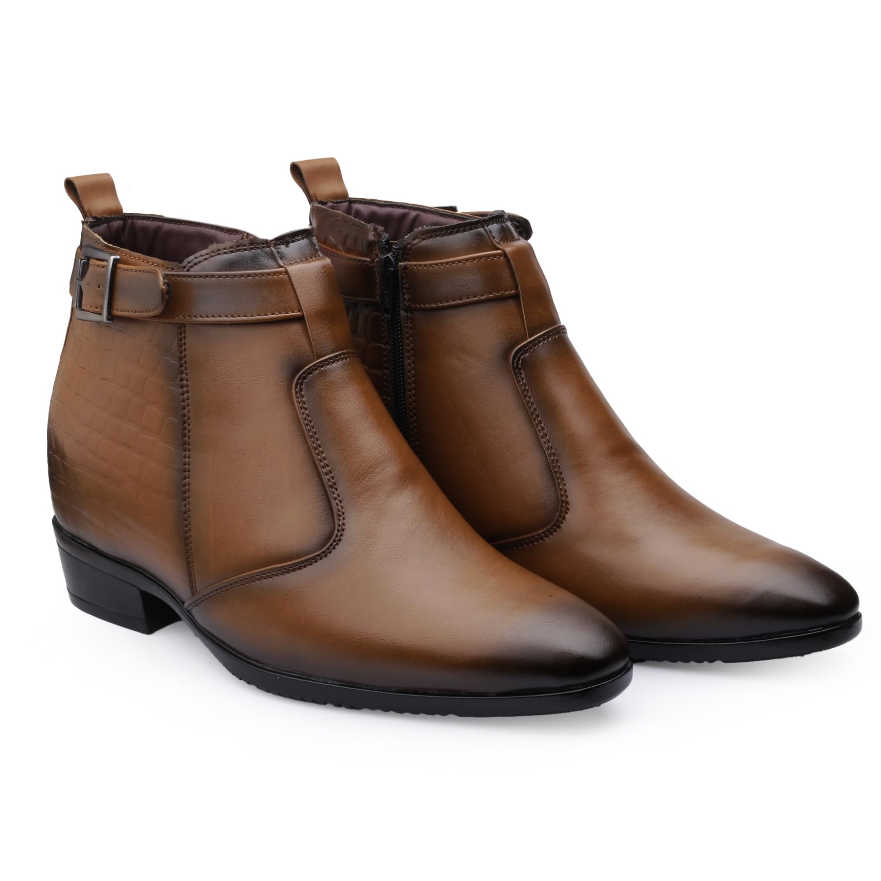 bxxy Men's 3.5 Inch Hidden Height Increasing Faux Leather Material with Casual Formal Slipon Boot.-picture-45