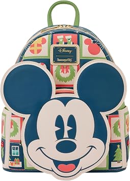 Loungefly Disney Mickey and Minnie Holiday Mini Backpack