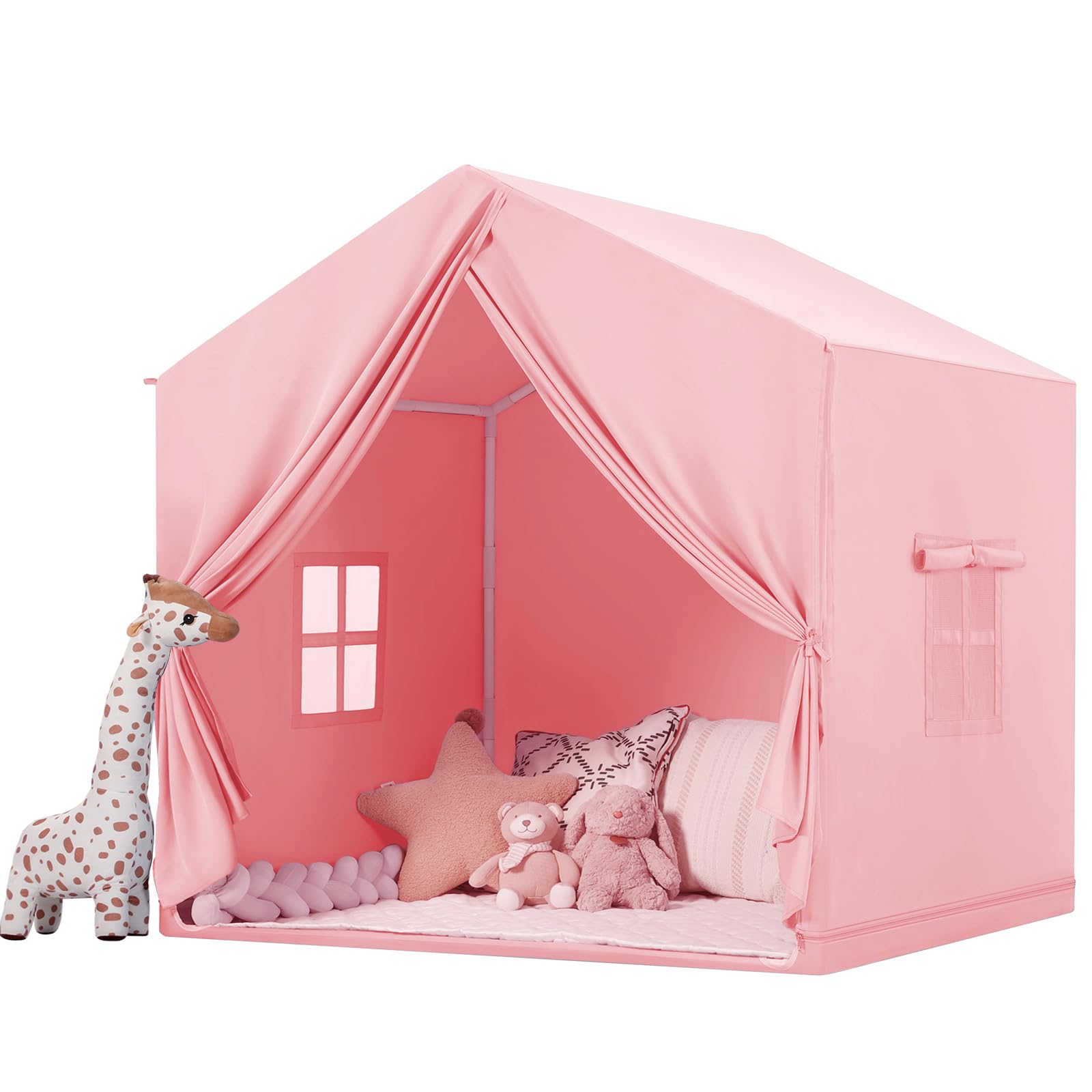 Kinderzelt für Spielzelt Kinder Indoor: Rosa Zelt Kinder Kinderzimmer - Spielzelte mit Fenster - Zelt für KindGeschenk für Mädchen und Jungen (Rosa)