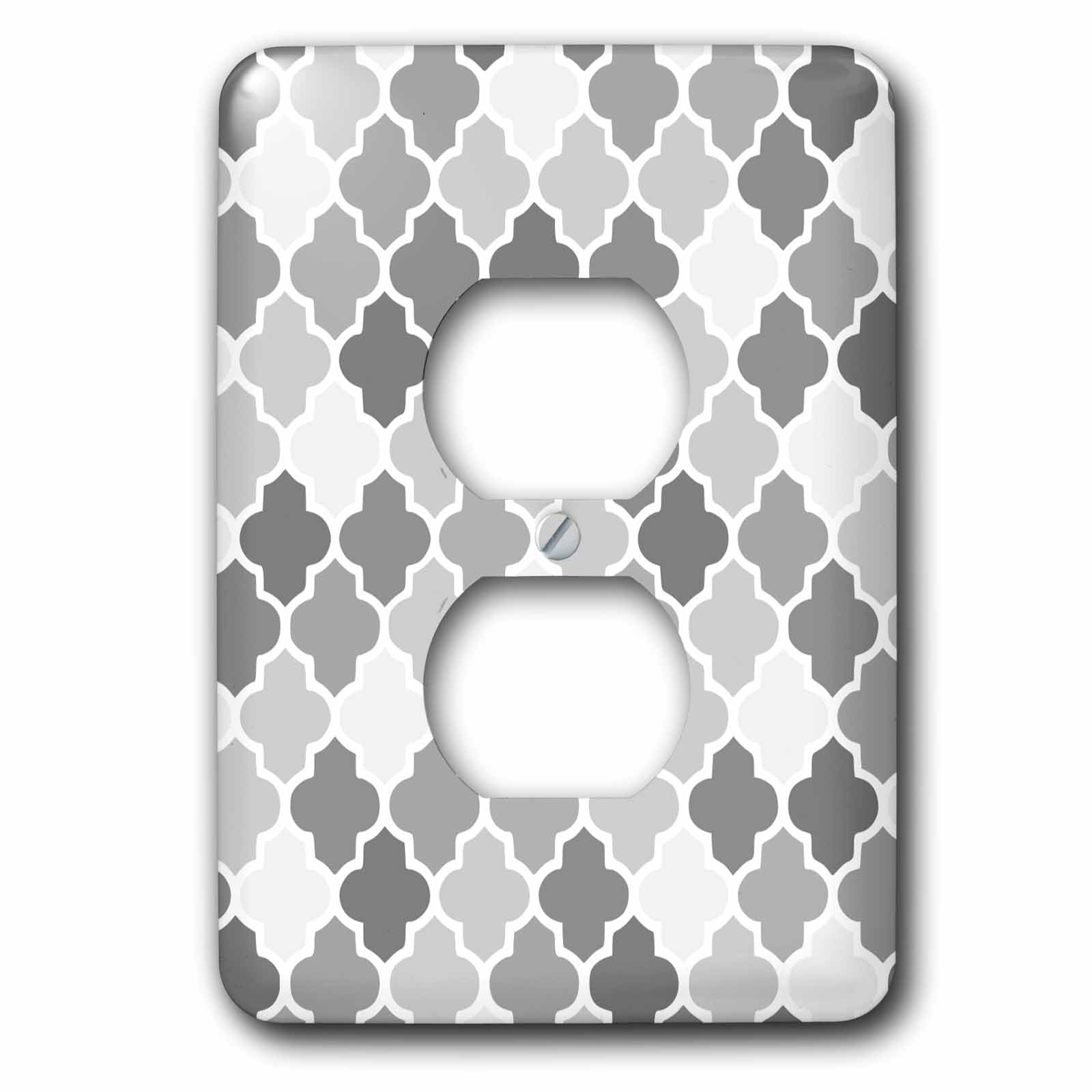 Treillis marocain style plaque double prise grise 3drose pour salon et cuisine moderne