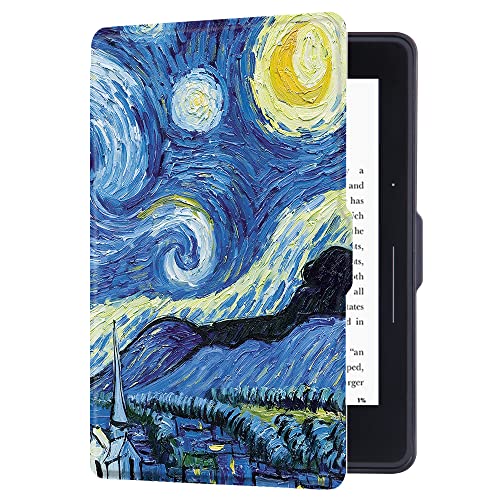 Huasiru Painting Case For Kindle Voyage (300 Ppi, 2014 Released) Only - Cover With Auto Sleep/Wake, Starry Sky #TOP10