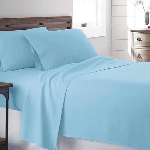 Sábanas de satén 100 % algodón de 400 hilos, con bolsillo profundo, sábanas de algodón crujientes, frescas y fuertes (verde claro, Queen)