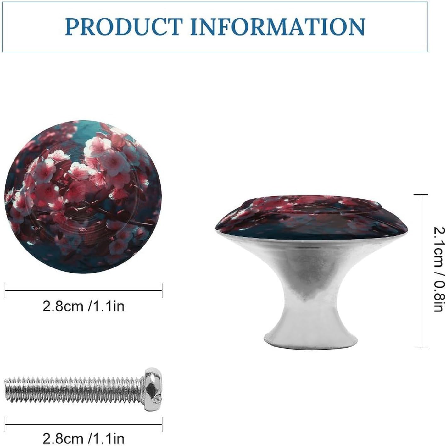 2 Pack Flowers in The Sun Cabinet Knobs Round Drawer Pulls image 2