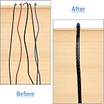 COOYA Cable Management Sleeve Cord Organizer Concealer pour TV/Informatique/Bureau, 60 Outils de pouce & Accueil Amélioration Cable Sleeve Cover Cord Hider Management Wire Protecteur pour Tidy Desk