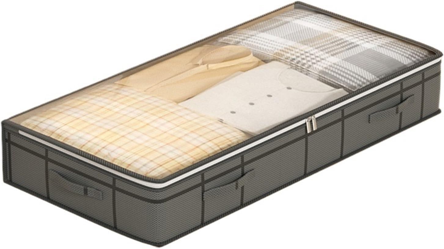 Under Bed Storage Box 2 PC Oversized Storage Bag Under The Bed Fully Transparent Large Pane Storage Bag at The Top Foldable Double Zipper