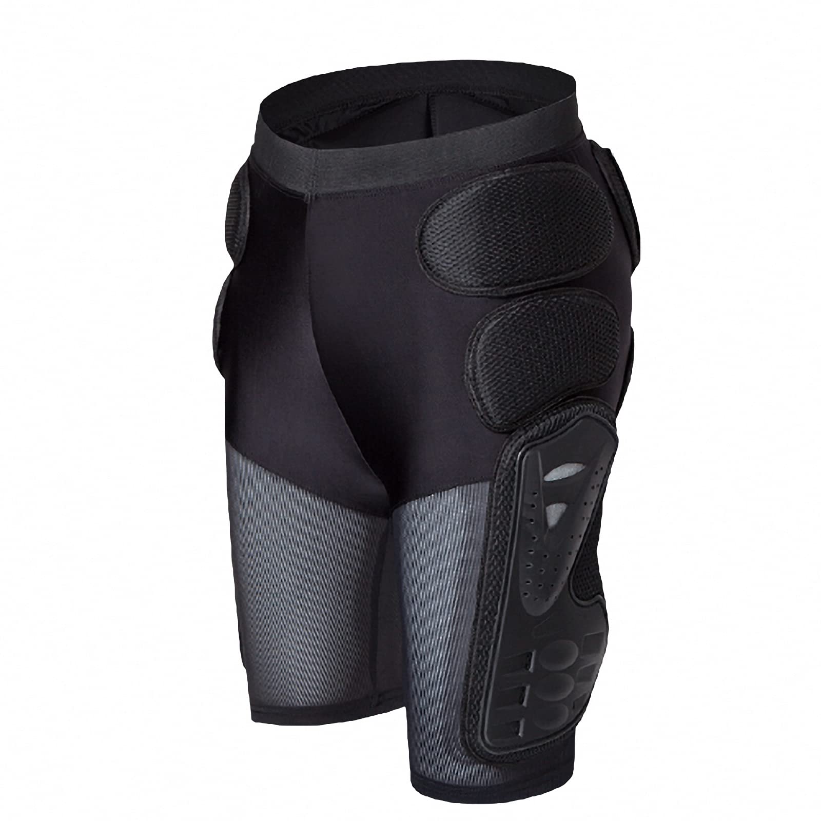 Maotn Black Moto Cross Armor Pants Suit, Motorcycle Racing Off-Road Hip Protection, Leg Protectors Shorts-,,M