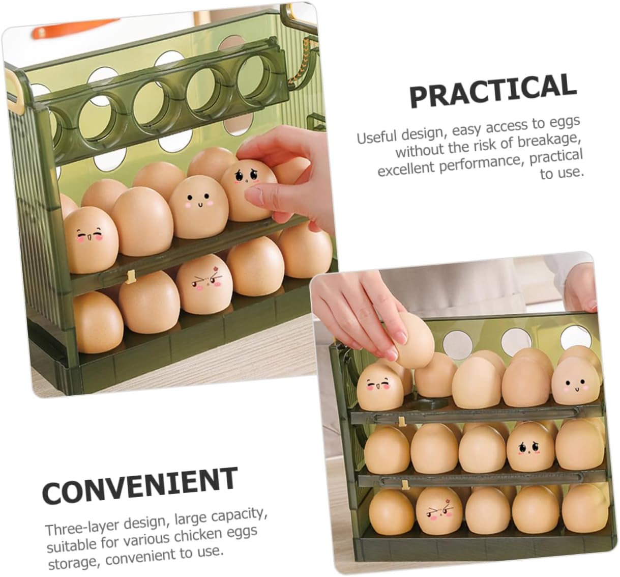 Multi-layer Storage Container Markers Capacity Dispenser for Refrigerator for Kitchen and Fridge