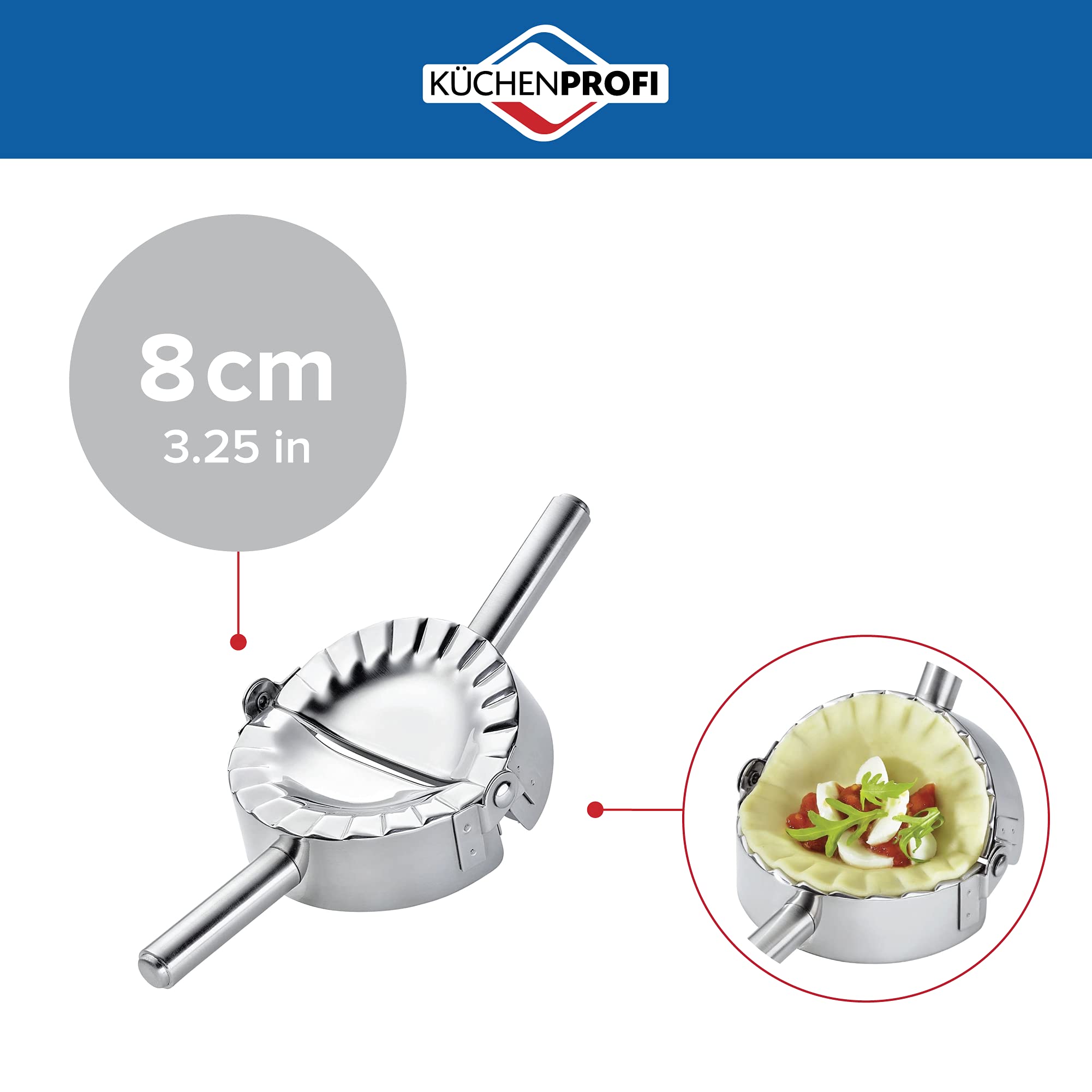 Küchenprofi K0803512800 Ravioli Dumpling Maker, Stainless Steel, Silver, 3.25"-Small - Image 2