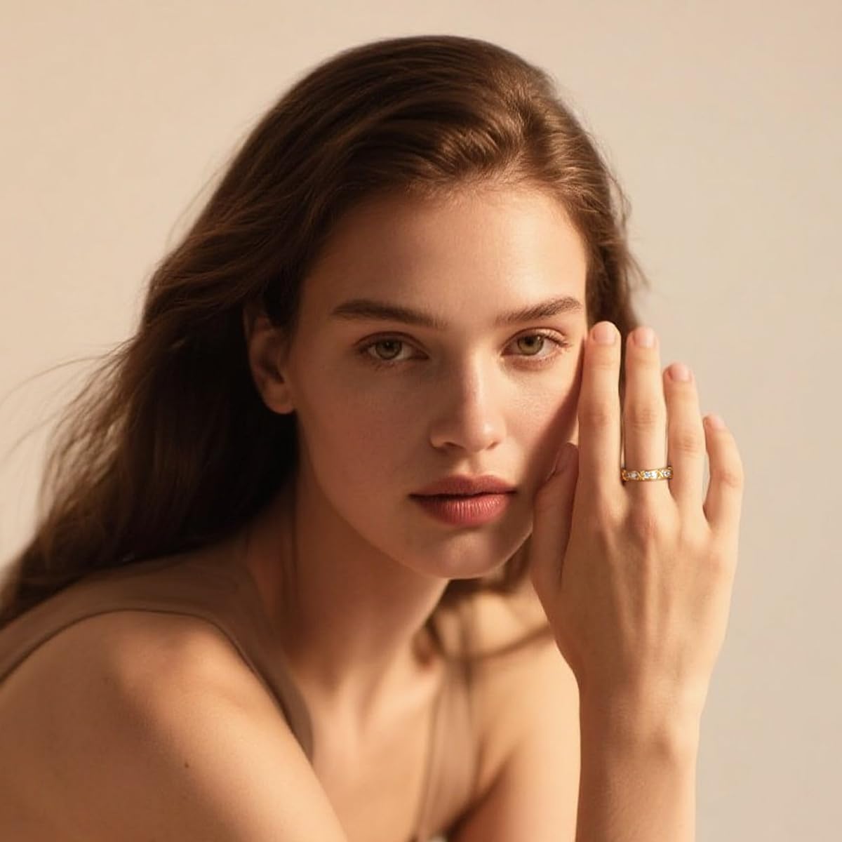 TOPROO Gold Rings for Women, 925 Sterling Silver Hypoallergenic Cubic Zirconia Rings Unique Retro Band Ring Statement Rings for Women Anniversary Engagement - Image 5