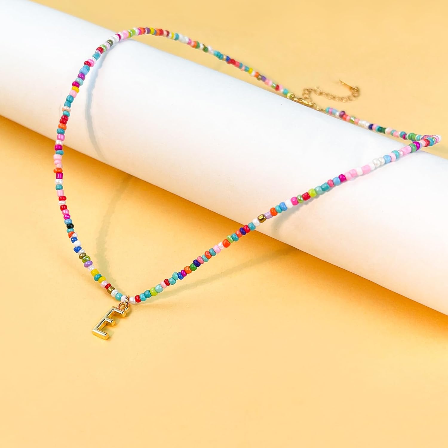 Colorful Beaded Initial Necklaces for Kids Girls, Personized Graduation Birthday Gifts - Choker Necklace for Women,Teen and Preteen Girls - Image 5