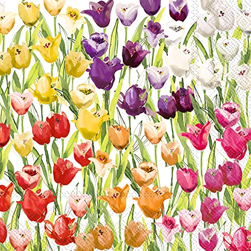 Serviettes en papier tulipfield pour décoration de table de Pâques