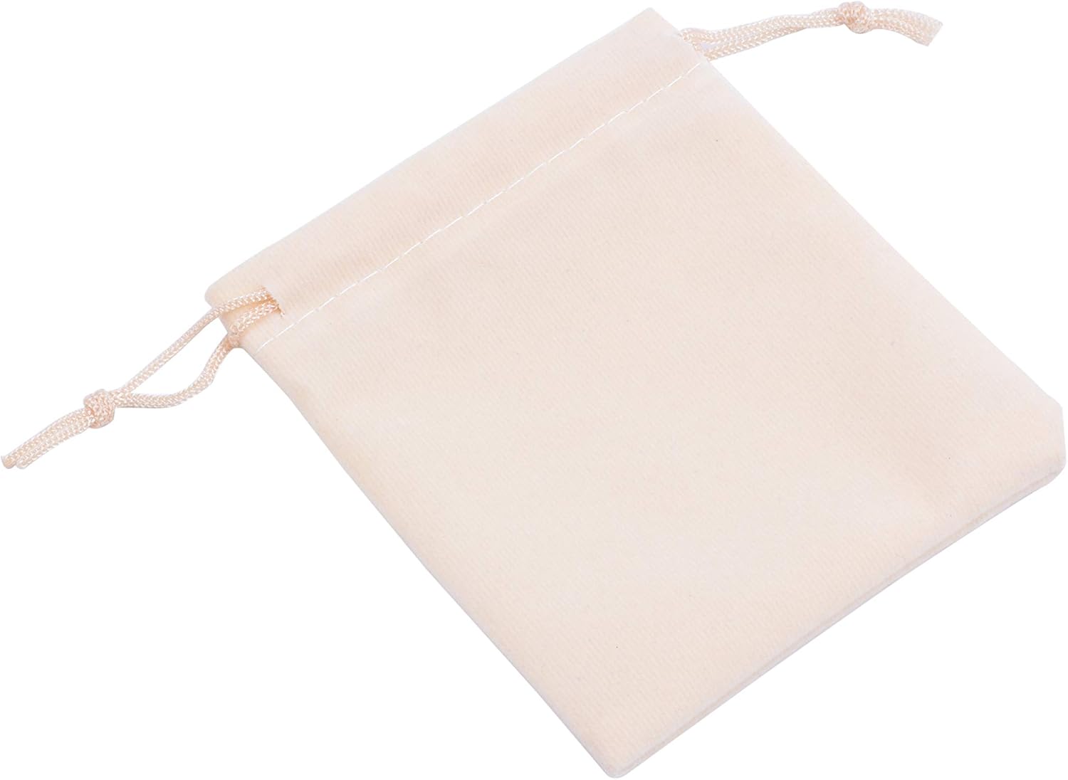 Sansam 20pcs Cream Drawstrings Velvet Gift Bags Velvet Jewelry Pouches for Wedding Favors, Candy Bags, Party Favors, 5.2x7.2'' image 3