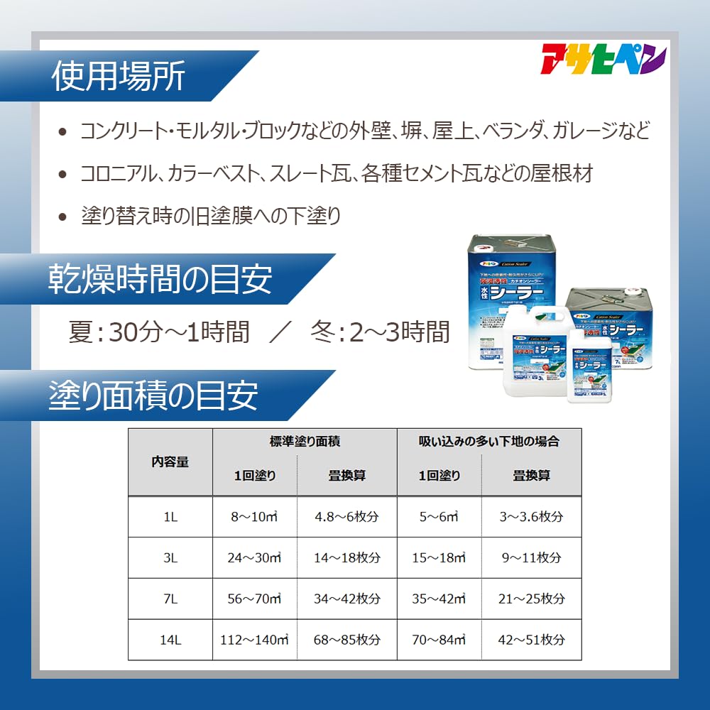 Amazon | アサヒペン 強浸透性水性シーラー7L 透明 クリヤ 塗料 ペンキ