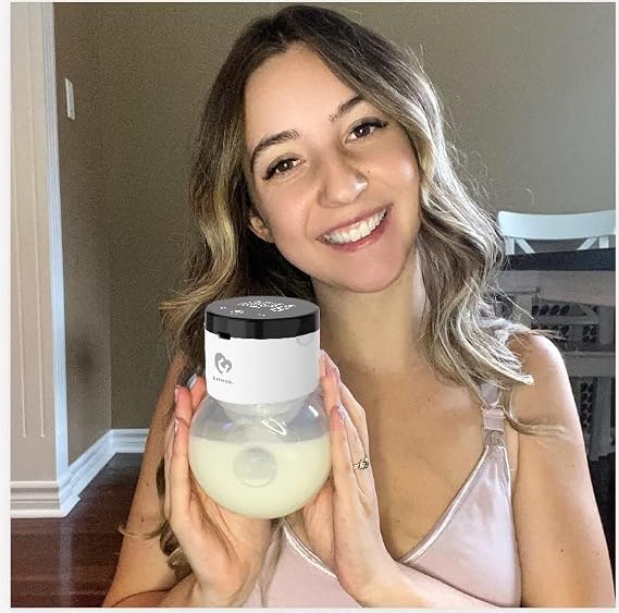Portable Breast Pump Breast Pump Electric, Bellababy Wireless Breast Pump with Touch Screen LCD Display, with 4 Modes and 9 Suction Levels, Supplied with 24mm Flanges, 21/19/17mm Inserts, 2 Pieces