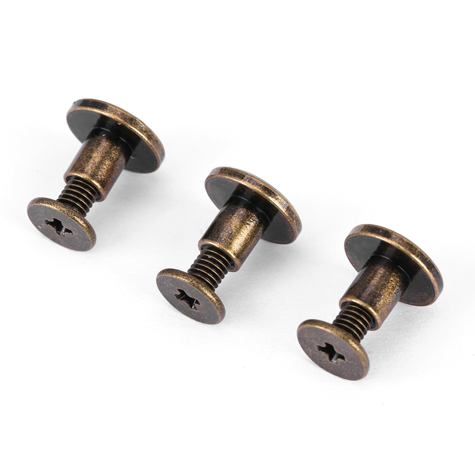 Copper Screws Nuts Rivets Set 20pcs Repair Kit, Leather Cap Accessory with and for Leather Cap Rivet (6.5mm)