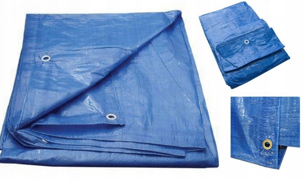 10x Telo Impermeabile Esterno 3 x 3 m | Telone Occhiellato Multiuso Blu -Teloni Impermeabili Occhiellati per Mobili da Giardino, Teli Copritutto con filtro UV