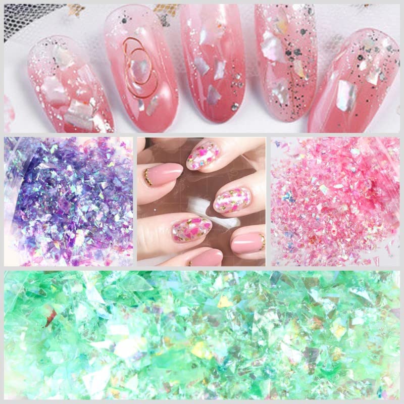 500g Conchiglia Mista Olografica Carta Chunky Nail Glitter Paillettes Fiocchi Scintillanti Fette Manicure Corpo Occhio Viso Glitter-Cina,azzurro,500g