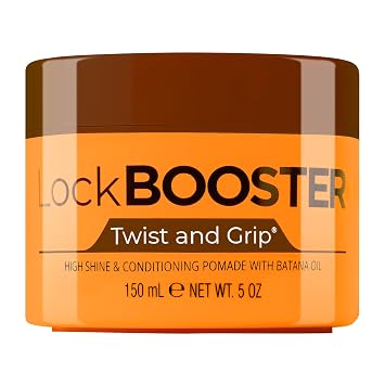 Style Factor Lock BOOSTER Twist & Grip Braid Gel 5 Oz. with Batana Oil Strong Hold, Flake-Free, Frizz-Free Hair Braiding Gel for Defined & Long-Lasting Twists, Locs & Braids