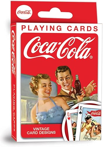 MasterPieces Juegos familiares - Coca-Cola Vintage Ads - Baraja de cartas con licencia oficial para adultos niños y familia