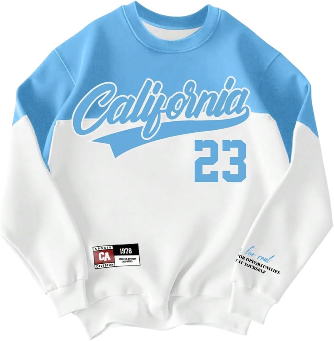 SOLY HUX Men's Graphic Sweatshirt Color Block Letter Long Sleeve Crew Neck Vintage Streetwear Pullover Tops