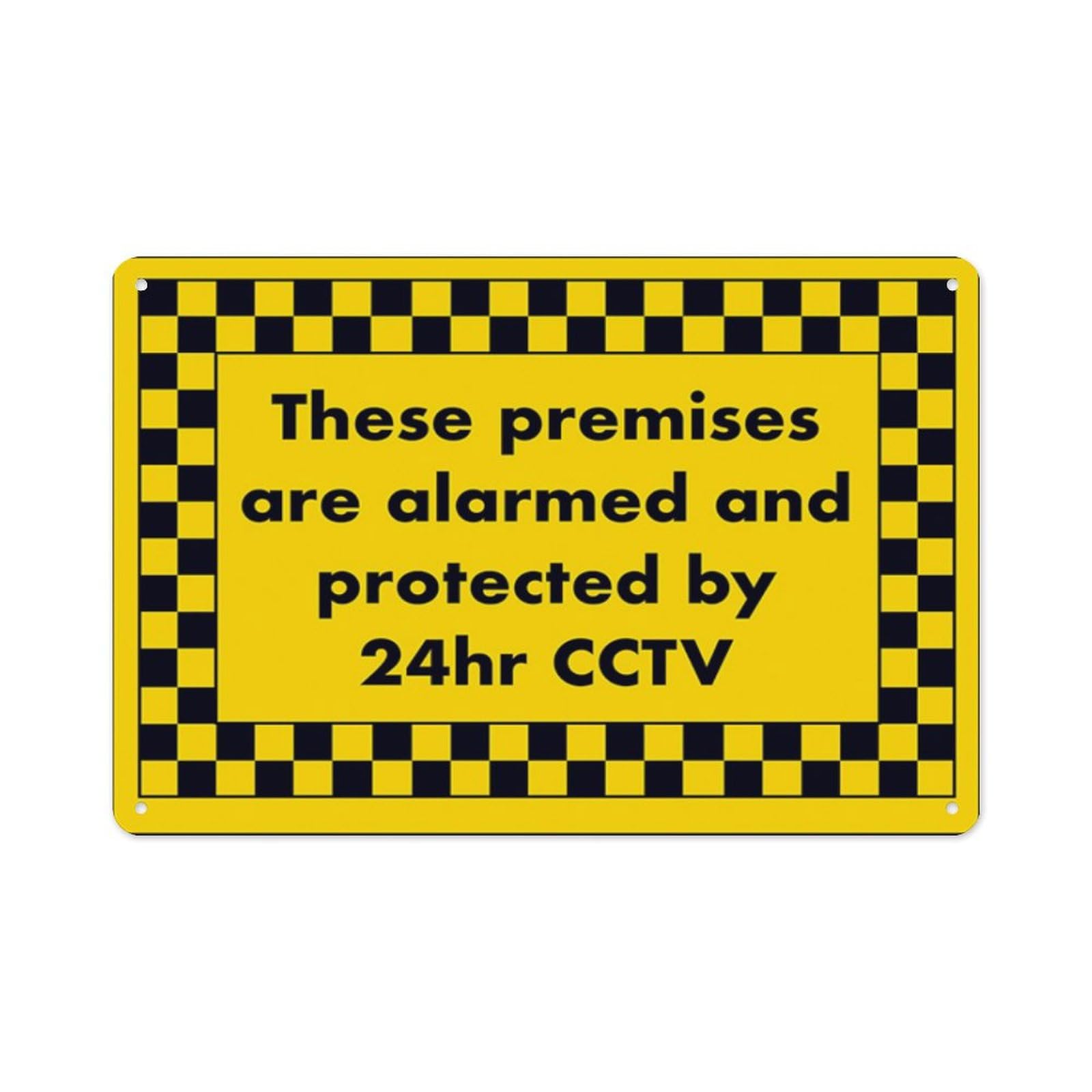 peiyeety These Premises Are Alarmed And Protected By 24Hr Cctv Aluminum Tin Warning Signs For Home Outdoor Garden 8X12 Inches