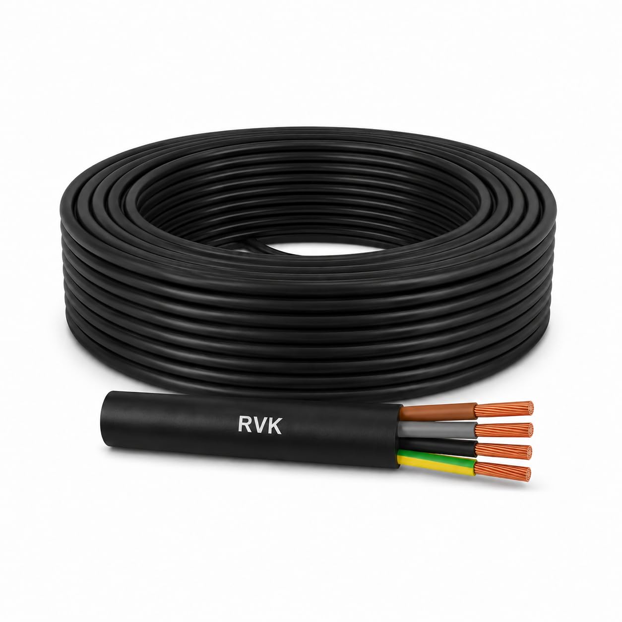 Cable RV-K 4x1,5mm² 0.6/1kV 25 Metros - Manguera RVK Tetrapolar Exterior Negro - Instalaciones Interiores y Exteriores
