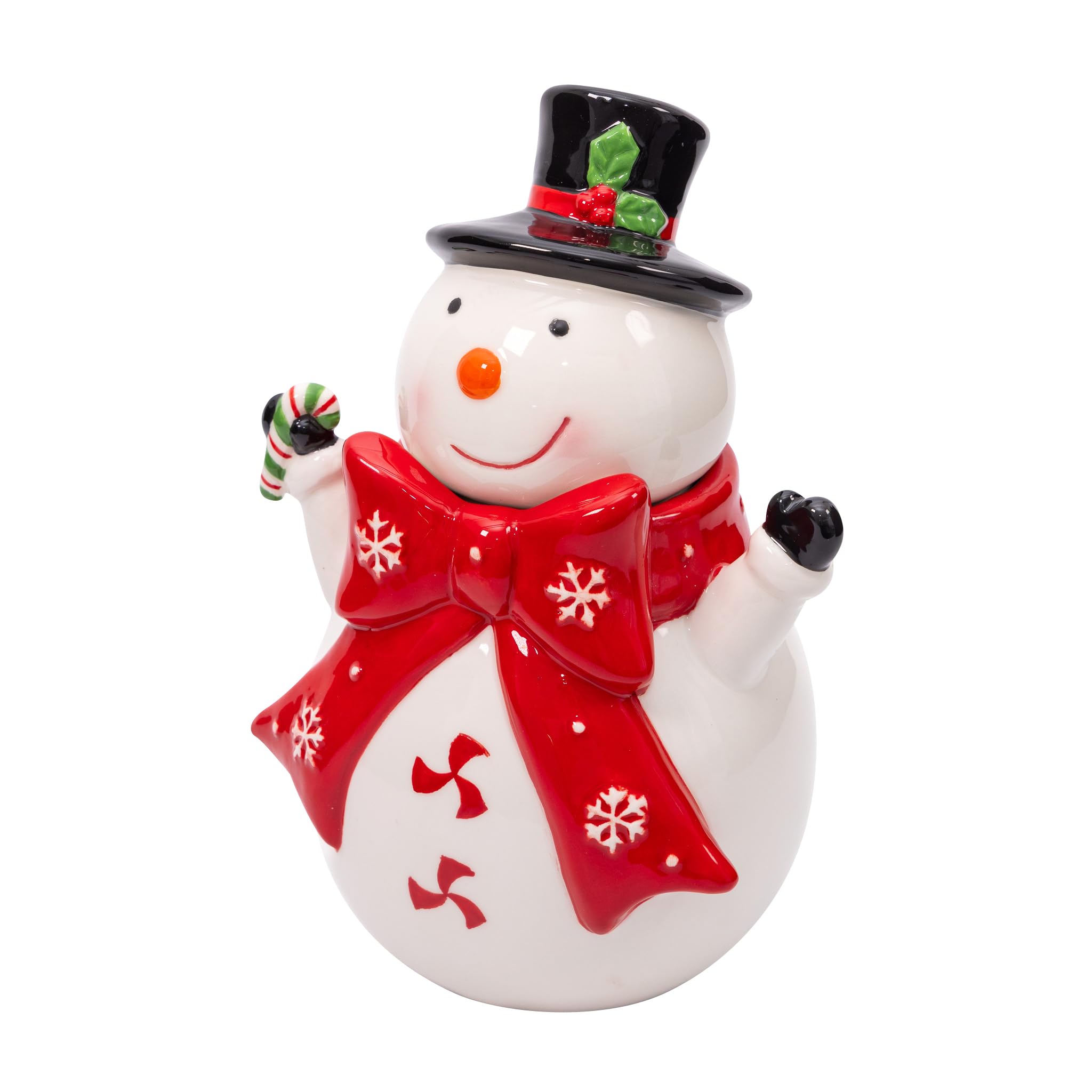 evelay Christmas Novelty Jars | Santa, Penguin & Snowman Design | Hand-Painted Ceramic Storage for Biscuits, Cookies, and Sweets | Festive Kitchen Decoration or Gift Option