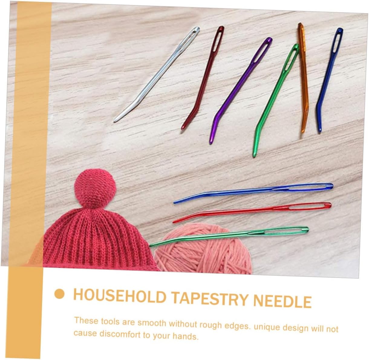 GAROZATION 12pcs Multi-Function Yarn Needles and Wear-Resistant Darning Needles with Large Eye Bent Design Portable Household Sewing for Knitting and Tapestry Craft Projects Random Color
