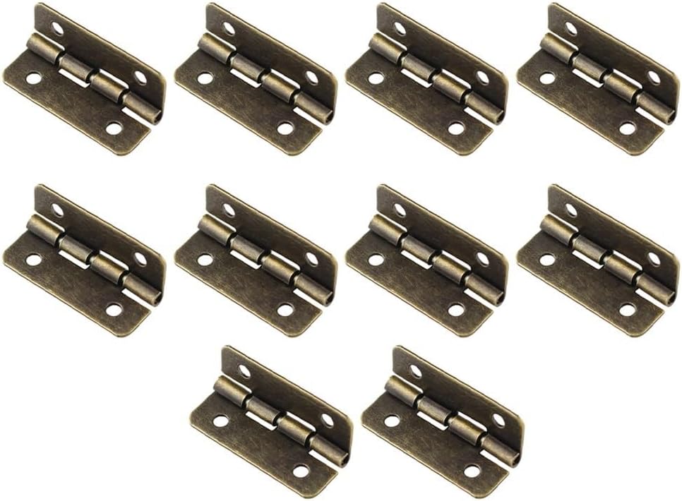 10 Pack Four Hole Iron Furniture Connector Hinges Flat Opening 90 Degree Design for Wooden Boxes Offering and Steady Support (Silver)
