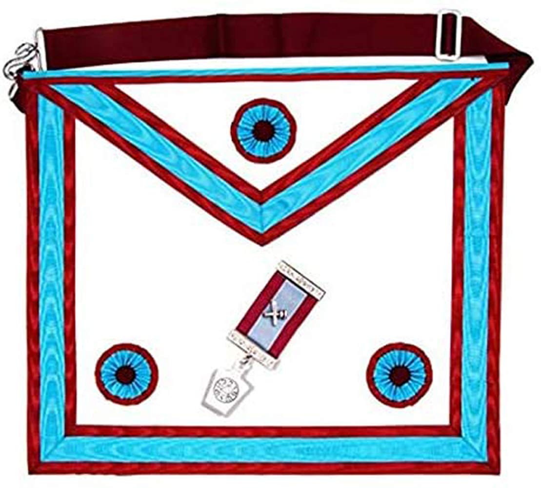 THE MASONIC COLLECTION Master Masons MM Apron & Breast Jewel - Lambskin or Imitation Leather - Pocket on the Back - Freemason Gift for Men